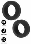 Double Stackers C-Rings 2 Pcs Set M silikonowe pierścienie wsparcia, średni rozmiar, czarny