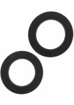 Double Stackers C-Rings 2 Pcs Set M silikonowe pierścienie wsparcia, średni rozmiar, czarny