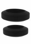 Double Stackers C-Rings 2 Pcs Set M silikonowe pierścienie wsparcia, średni rozmiar, czarny