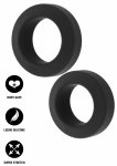 Double Stackers C-Rings 2 Pcs Set M silikonowe pierścienie wsparcia, średni rozmiar, czarny
