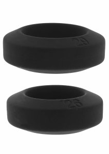 Double Stackers C-Rings zestaw 2 dużych silikonowych pierścieni wsparcia, rozmiar L, czarny