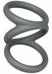 Playhouse Triple Cock & Ball Sling Medium silikonowy pierścień 3w1, średni rozmiar, matowy