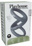 Playhouse Triple Cock & Ball Sling Medium silikonowy pierścień 3w1, średni rozmiar, matowy