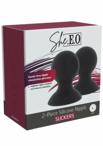 She.E.O Silicone Nipple Suckers L silikonowe nakładki podciśnieniowe duże, przezroczyste/różowe