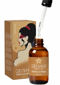 Elixir Love Drops 50 ml GEISHA rozgrzewający olejek do masażu, lekka konsystencja, 4 zapachy
