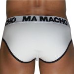 MACHO MCH006 Klasyczne majtki męskie XL biało-czarne, Lycra, anatomiczna wstawka push-up