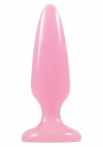 Pleasure Plug Small anatomiczny korek TPE, świecący żółty, 8,1 cm, ergonomiczny
