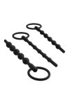NMC 3 IN 1 Silicone Urethral Sound Kit Set Czarny – zestaw 3 sond silikonowych 11,4 cm