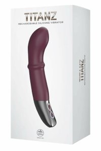 NMC 7 Inch Silicone Wibrator Akumulatorowy Rubine Red 10 Trybów IPX7, silikon medyczny