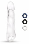 SIZE UP Clear View Extender Classic przezroczysty z pętlą i 3 pierścieniami, materiał TPE