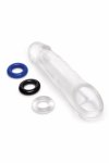 SIZE UP Clear View Extender Classic przezroczysty z pętlą i 3 pierścieniami, materiał TPE