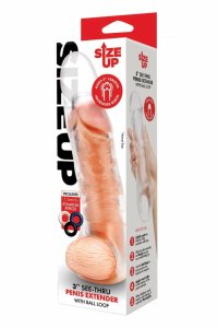 SIZE UP See-Thru Extender Ball Loop Extra Girthy przezroczysty 23,9 cm z 3 pierścieniami