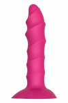 ESSENTIALS Twisted Plug – silikonowy model z przyssawką, spiralna powierzchnia, 17 cm, czarny