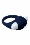 ESSENTIALS STIMU RING BLUE silikonowy pierścień wibrujący, IPX5, elastyczny, niebieski