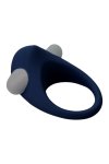 ESSENTIALS STIMU RING BLUE silikonowy pierścień wibrujący, IPX5, elastyczny, niebieski