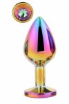GLEAMING LOVE Multicolour Plug Medium aluminiowy model z kryształem, 8,3 cm, woreczek