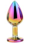 GLEAMING LOVE Multicolour Plug Medium aluminiowy model z kryształem, 8,3 cm, woreczek
