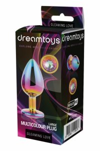GLEAMING LOVE Multicolour Plug Large aluminium z kryształem, 9,5 cm, opływowy kształt