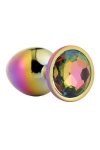GLEAMING LOVE Multicolour Plug Large aluminium z kryształem, 9,5 cm, opływowy kształt