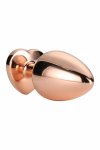 GLEAMING LOVE Rose Gold Plug Large aluminiowy model z sercowatym kryształem, 9,5 cm