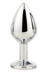 GLEAMING LOVE Silver Plug Medium aluminiowy model z kryształem, 8,3 cm, srebrny