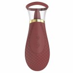 Dream Toys ROMANCE ROXY – dwufunkcyjny model ssąco-rotacyjny, burgundowy, 17 cm