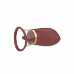 Dream Toys ROMANCE ROXY – dwufunkcyjny model ssąco-rotacyjny, burgundowy, 17 cm