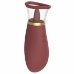 Dream Toys ROMANCE ROXY – dwufunkcyjny model ssąco-rotacyjny, burgundowy, 17 cm