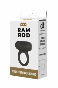 Dream Toys Ramrod Strong – czarny pierścień wibrujący, silikonowy, 10 trybów, IPX6