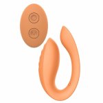 GLAM Couples Vibrator – bezprzewodowy model dla par, silikonowy, złoty, 4 rytmy, 6,5-8,5 cm, IPX6