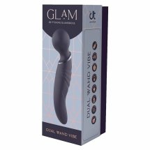 GLAM Dual Wand Vibe – dwustronny masażer silikonowy, 3 intensywności, 7 trybów, wodoodporny, 21,5 cm