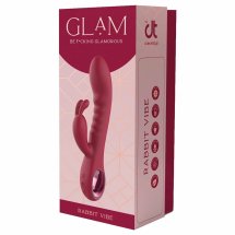 GLAM Rabbit Vibe – silikonowy model z podwójną stymulacją, 5 rytmów, fioletowy, 22 cm, IPX6