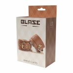 Blaze Elite Ankle Cuffs Cognac regulowane kajdanki na kostki, wegańska skóra, łańcuch 12 cm