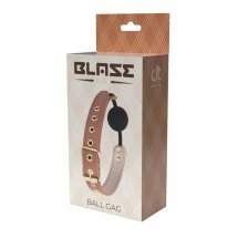 Blaze Elite Ball Gag Cognac silikonowa kula 4,1 cm, wegańska skóra, regulacja, bez niklu