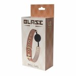 Blaze Elite Ball Gag Cognac silikonowa kula 4,1 cm, wegańska skóra, regulacja, bez niklu