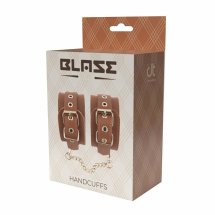 Blaze Elite kajdanki na ręce cognac, wegańska skóra, regulowane, metal bez niklu