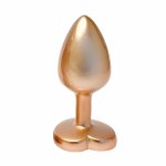 GLEAMING LOVE Pearl Gold Plug Small z kryształem, aluminium, złoty połysk, 7,1 cm