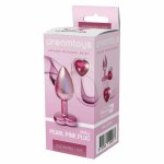 GLEAMING LOVE Pearl Pink Plug Small z kryształem, aluminium, perłowy róż, 7,1 cm