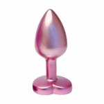 GLEAMING LOVE Pearl Pink Plug Small z kryształem, aluminium, perłowy róż, 7,1 cm