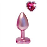 GLEAMING LOVE Pearl Pink Plug Small z kryształem, aluminium, perłowy róż, 7,1 cm