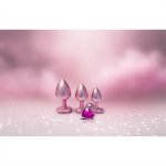 GLEAMING LOVE Pearl Pink Plug Small z kryształem, aluminium, perłowy róż, 7,1 cm