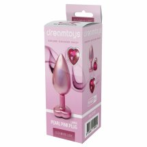 GLEAMING LOVE Pearl Pink Plug Large z kryształem, aluminium, perłowy różowy, 9,5 cm