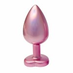 GLEAMING LOVE Pearl Pink Plug Large z kryształem, aluminium, perłowy różowy, 9,5 cm