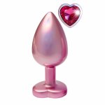 GLEAMING LOVE Pearl Pink Plug Large z kryształem, aluminium, perłowy różowy, 9,5 cm