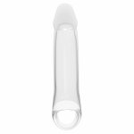 Ramrod Extender 8.8" Transparent nakładka wydłużająca z paskiem, TPE, 23,6 cm