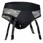 BOLD. REVA Strap-On Garter Brief M z silikonową nakładką, szorty 15,5 cm