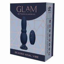 GLAM Beaded Anal Vibe – silikonowa maszyna intymna, pilot, 3 poziomy, 12,1 cm