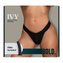BOLD. IVY Pas intymny z silikonowym elementem, czarny, L, system O-ring