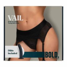 BOLD. VAIL pas do pończoch z majtkami i czarnym elementem silikonowym, M