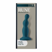 BOLD RUNE silikonowy model z przyssawką 15,5 cm, czarny, segmentowana powierzchnia, IPX7
